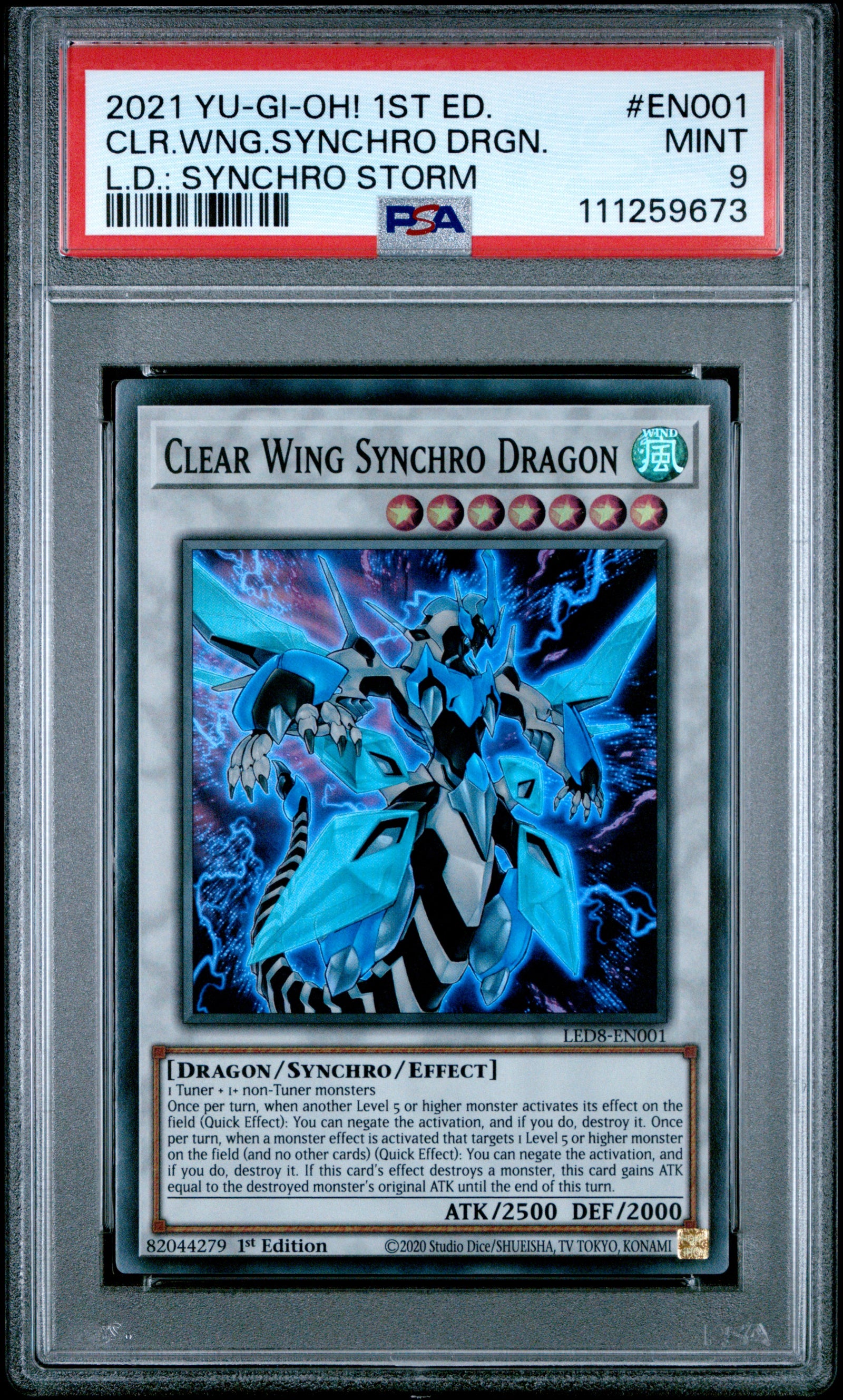 2021 Yu-Gi-Oh! Clear Wing Synchro Dragon #EN001 from Synchro Storm graded PSA 9 MINT