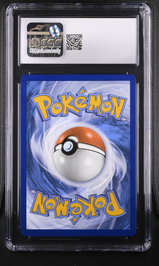 CGC Gem Mint 10 graded 2023 English Gengar Rare Holo card 094/165 from Scarlet & Violet 151, featuring signature abstract artwork by Tomokazu Komiya.