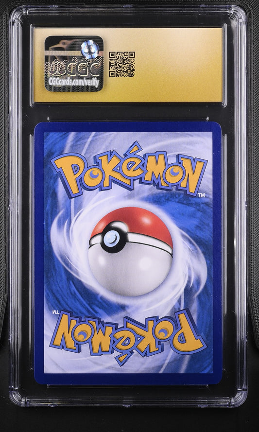 CGC Pristine 10 graded 2025 Simplified Chinese Captain Pikachu 07 04/09 from Gem Pack Vol. 1 featuring a premium Prismatic Holofoil checkerboard background pattern.