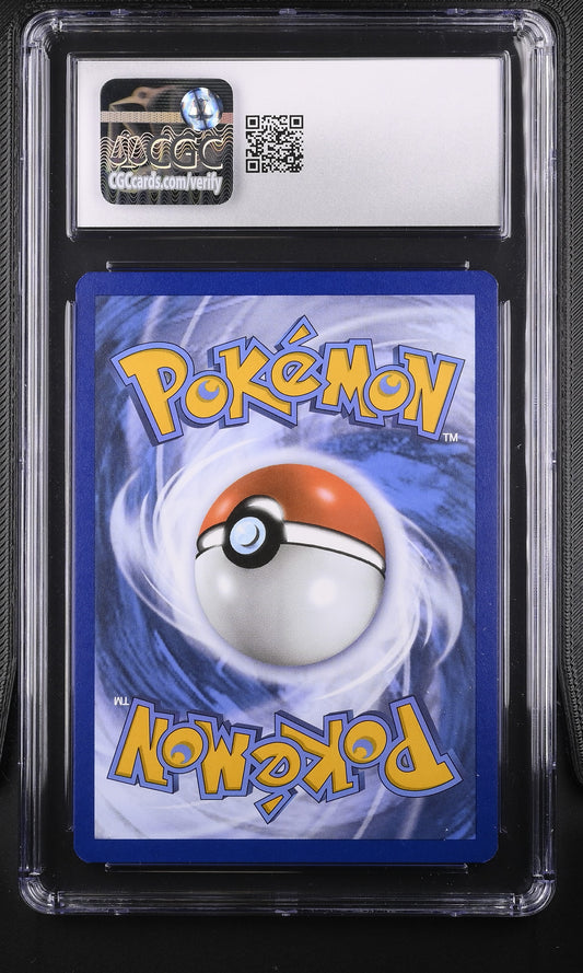 CGC 10 Gem Mint graded 2021 Pokémon Celebrations Groudon holographic card front featuring Team Magma Courtney and Maxie character cameo art by Ryuta Fuse.