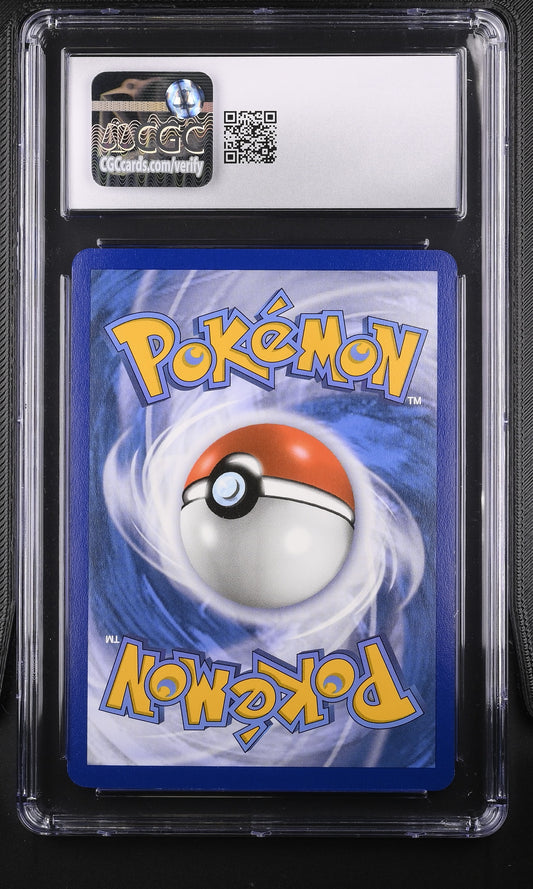 CGC Gem Mint 10 graded 2021 English Oshawott 21/25 from the McDonald's 25th Anniversary Collection featuring a special Confetti Holofoil background and Pikachu stamp.