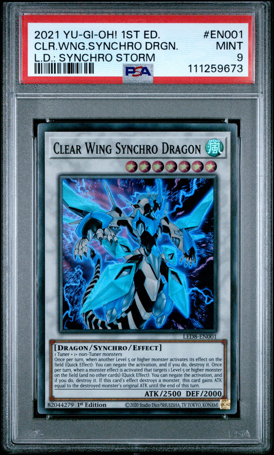 2021 Yu-Gi-Oh! Clear Wing Synchro Dragon #EN001 from Synchro Storm graded PSA 9 MINT