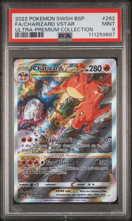 2022 Pokémon Charizard VSTAR Ultra-Premium Collection Full Art #SWSH262 graded PSA 9 MINT