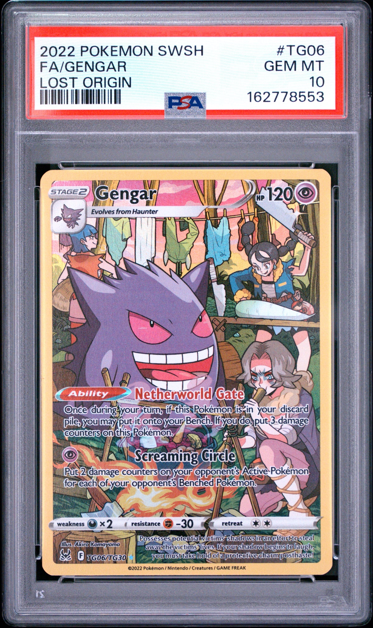 PSA 10 English Gengar TG06/TG30 Trainer Gallery Holo Rare from Pokémon Lost Origin