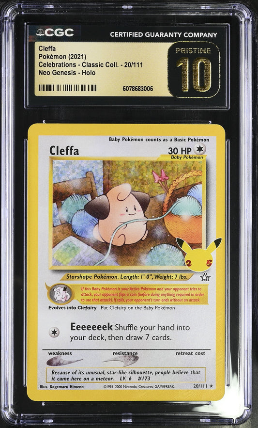 2021 Pokémon Celebrations Cleffa Holo #20/111 from Classic Collection graded CGC 10 PRISTINE