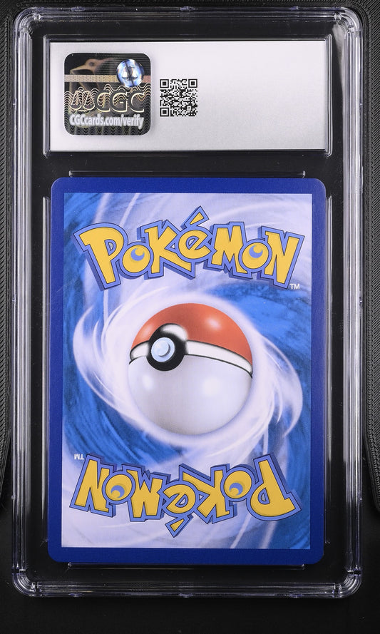 CGC Gem Mint 10 graded 2021 Korean Pikachu card 026/069 from Eevee Heroes, featuring a cheerful outdoor meadow scene illustrated by chibi.