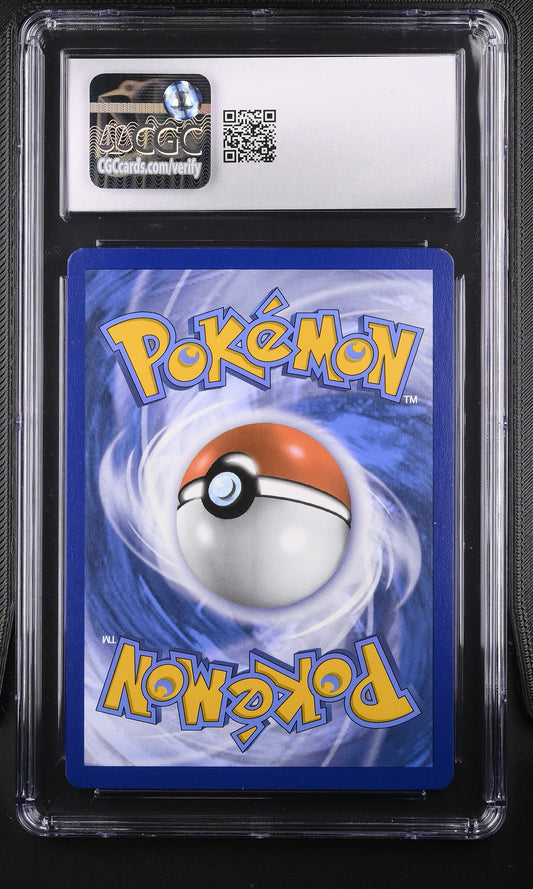 CGC Gem Mint 10 graded 2023 English Pikachu card 025/165 from Scarlet & Violet 151, featuring scenic forest artwork by Naoyo Kimura.