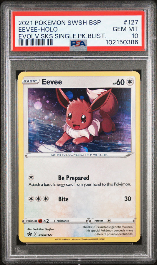 2021 Pokémon Eevee Holo Promo SWSH Black Star #127 graded PSA 10 GEM MINT
