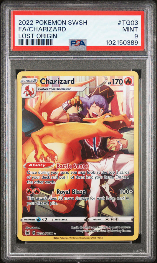 2022 Pokémon Charizard Trainer Gallery Lost Origin #TG03 graded PSA 9 MINT
